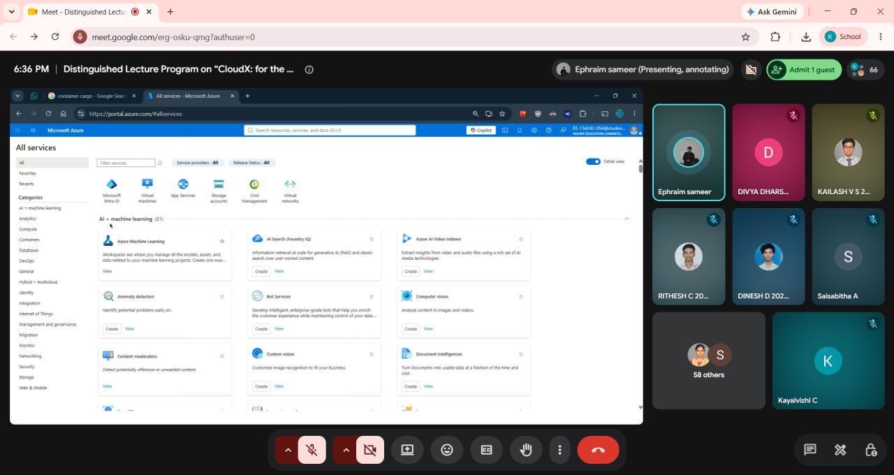 IEEE Cloud X Azure services demonstration