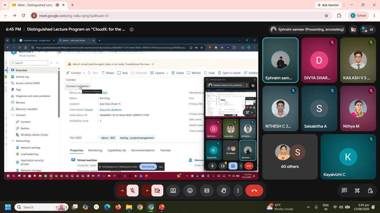 IEEE Cloud X Azure virtual machine demonstration